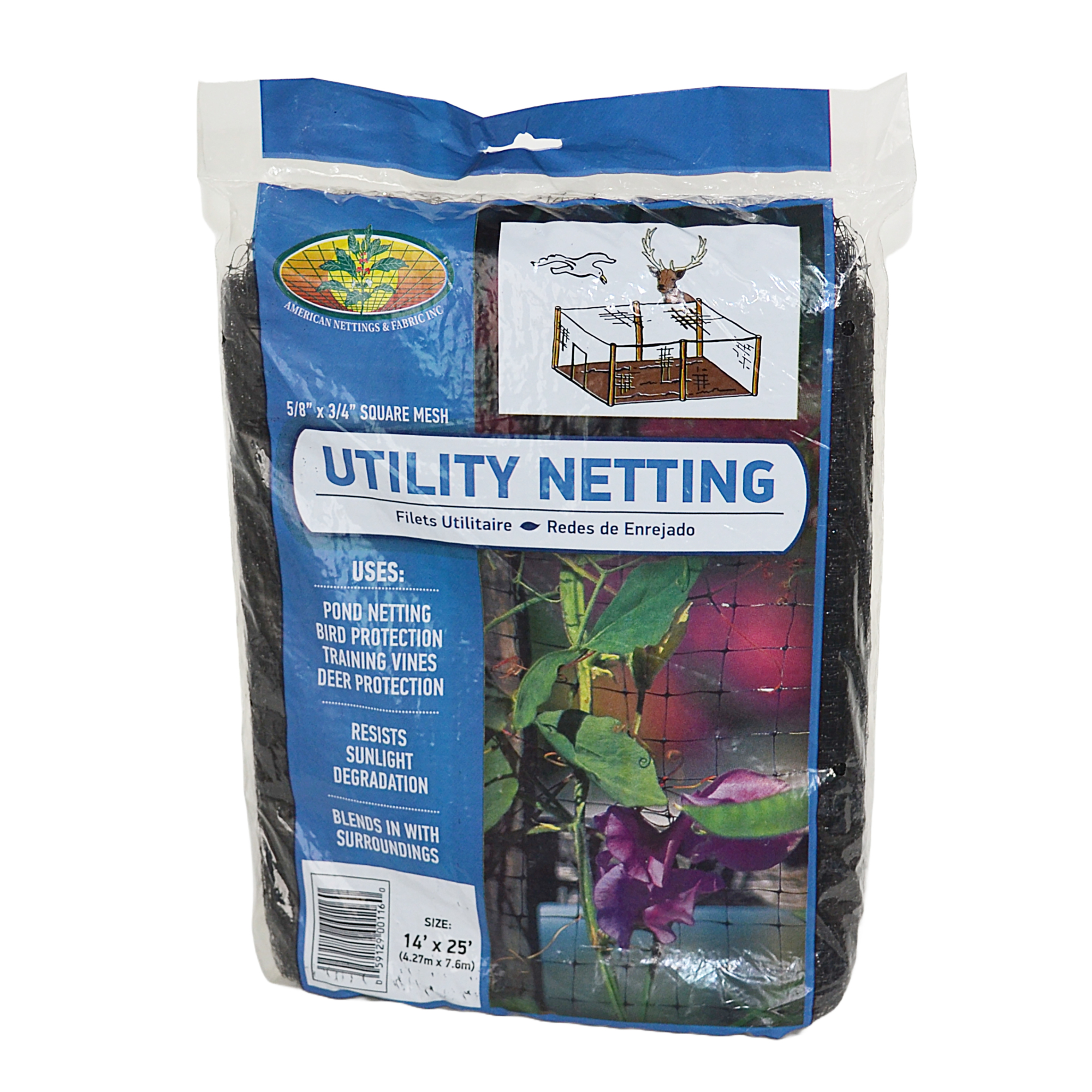 American Nettings & Fabric, Inc., Utility Netting 14ft.x25ft., Model# 00116